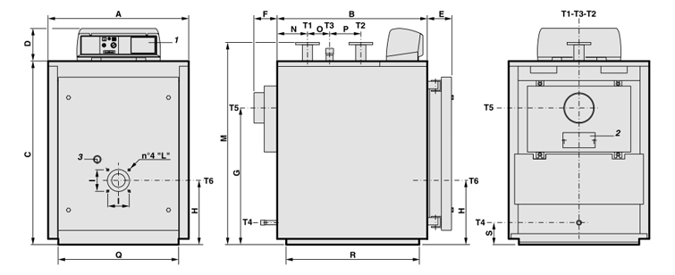 Габаритные размеры и подключения котлов TRIOPREX-N 100... TRIOPREX-N 380